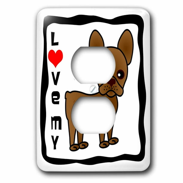 3dRose lsp_46772_6 French Bulldog Outlet Cover 3dRose lsp_46772_6 French Bulldog Outlet Cover